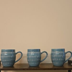 Baum Brothers Tangier Turquoise Coffee Mug Cups